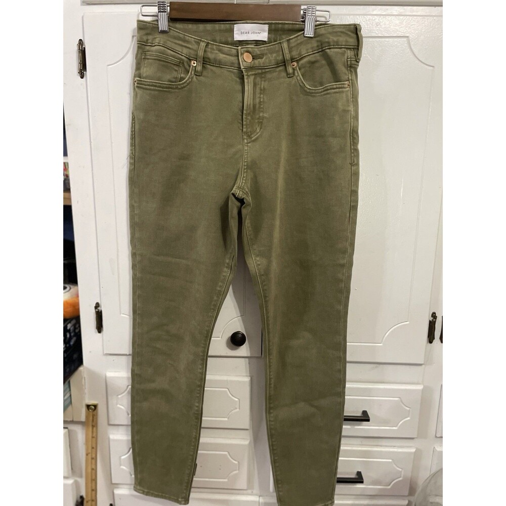 Dear John Gisele Skinny Jeans Womens 30 Washed Green High Rise Denim
